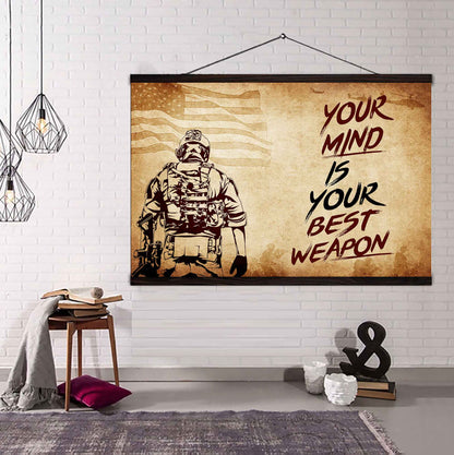 Soldier Poster Canvas Your Mind Is Your Best Weapon Best Gift