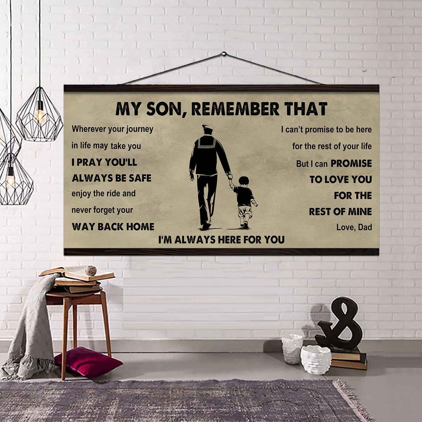 Personalized Sport Poster Canvas -  My Son Remember That Never Forget Your Way Back Home