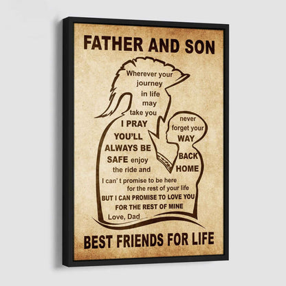 Personalized Family Poster Canvas Never Forget Your Way Back Home To My Son Gift From Dad Gift For Your Son