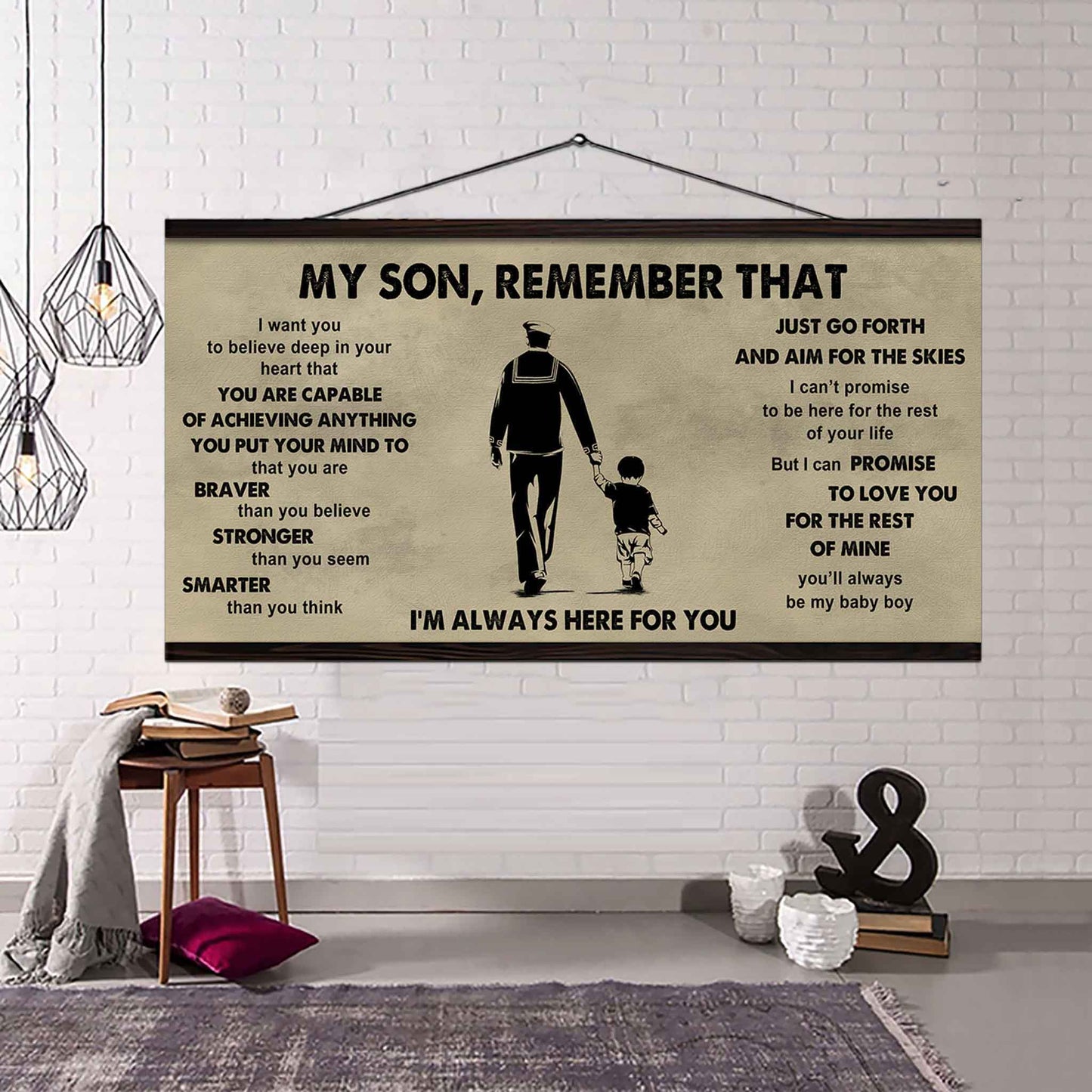 Personalized Sport Poster Canvas - My Son Remember That Just Go Forth And Aim For The Skies