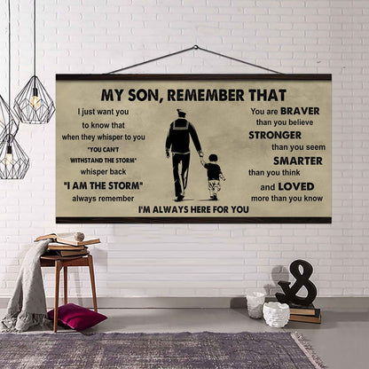 Personalized Sport Poster Canvas -  My Son Remember That Whisper Back I Am The Storm