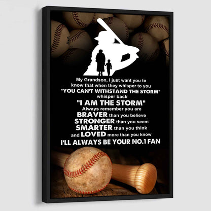 Tennis Poster Canvas Grandma To Grandson - Whisper Back I Am The Storm I Will Always Your No 1 Fan