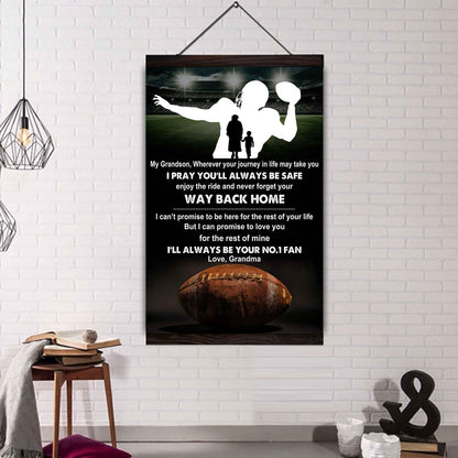 Tennis Poster Canvas Grandma To Grandson - Never Forget Your Way Back Home I Will Always Your No 1 Fan