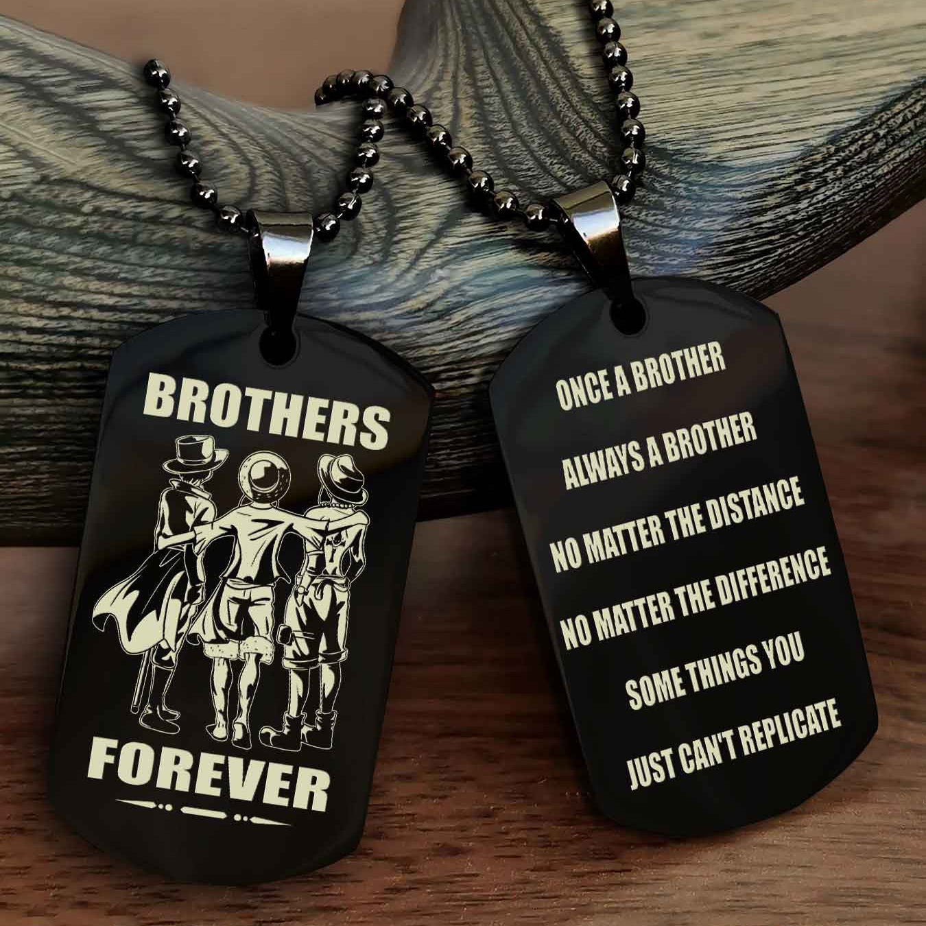Knight Templar Customizable engraved dog tag double sided gift from brother - Brother Forever Once A Brother Always A Brother