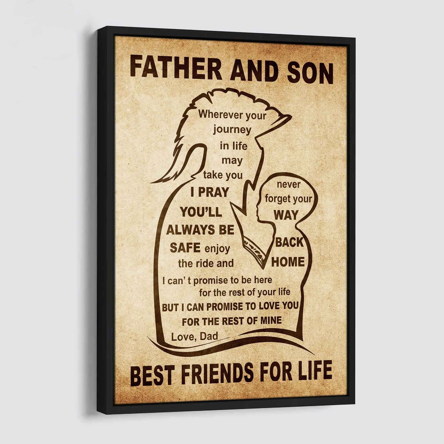 Personalized Family Poster Canvas Never Forget Your Way Back Home To My Son Gift From Dad Gift For Your Son