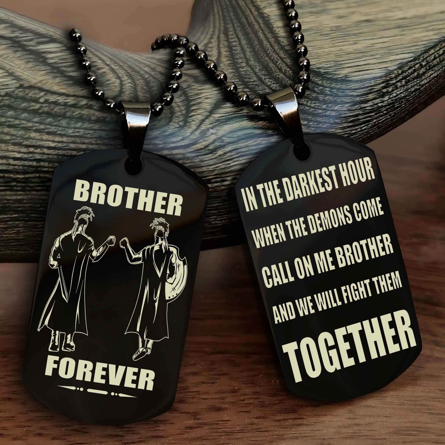 Knight Templar Personalized Double Sided Dog Tag For My Brother - Call On Me Brother And We Will Fight Them Together Gift For Your Friend