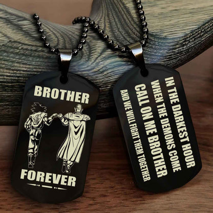 Knight templar Engraved Double Sided Dog Tag Call On Me Brother NAG Brothers Forever We Will Fight Them Together