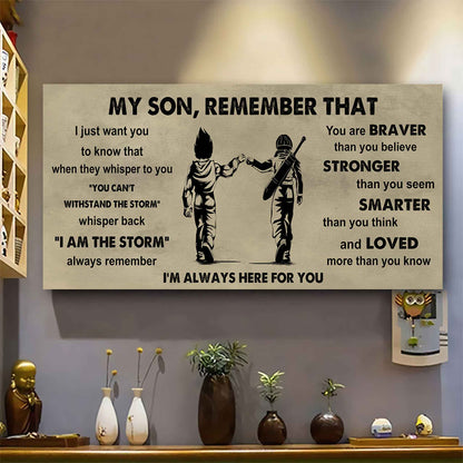 Personalized DRB Poster Canvas - My Son Remember That Whisper Back I Am The Storm
