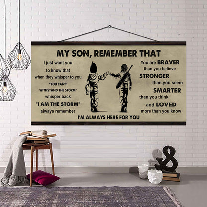 Personalized DRB Poster Canvas - My Son Remember That Whisper Back I Am The Storm