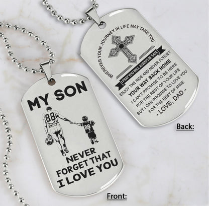 Samurai customizable engraved dog tag, gifts from dad mom to son- Be the nice kid