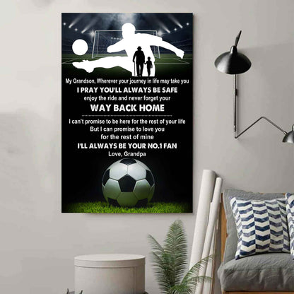 Tennis Poster Canvas Grandpa To Grandson - Never Forget Your Way Back Home I Will Always Your No 1 Fan
