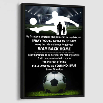 Tennis Poster Canvas Grandpa To Grandson - Never Forget Your Way Back Home I Will Always Your No 1 Fan