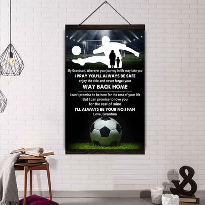 Tennis Poster Canvas Grandma To Grandson - Never Forget Your Way Back Home I Will Always Your No 1 Fan