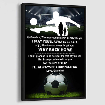Tennis Poster Canvas Grandma To Grandson - Never Forget Your Way Back Home I Will Always Your No 1 Fan