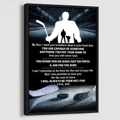 Sport Poster Canvas Dad To Son - You Will Never Lose You Either Win Or Learn I Will Always Your No 1 Fan