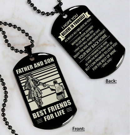 NVL Personalized Double Sided Dog Tag Father And Son Best Friends For Life - Message on the back side