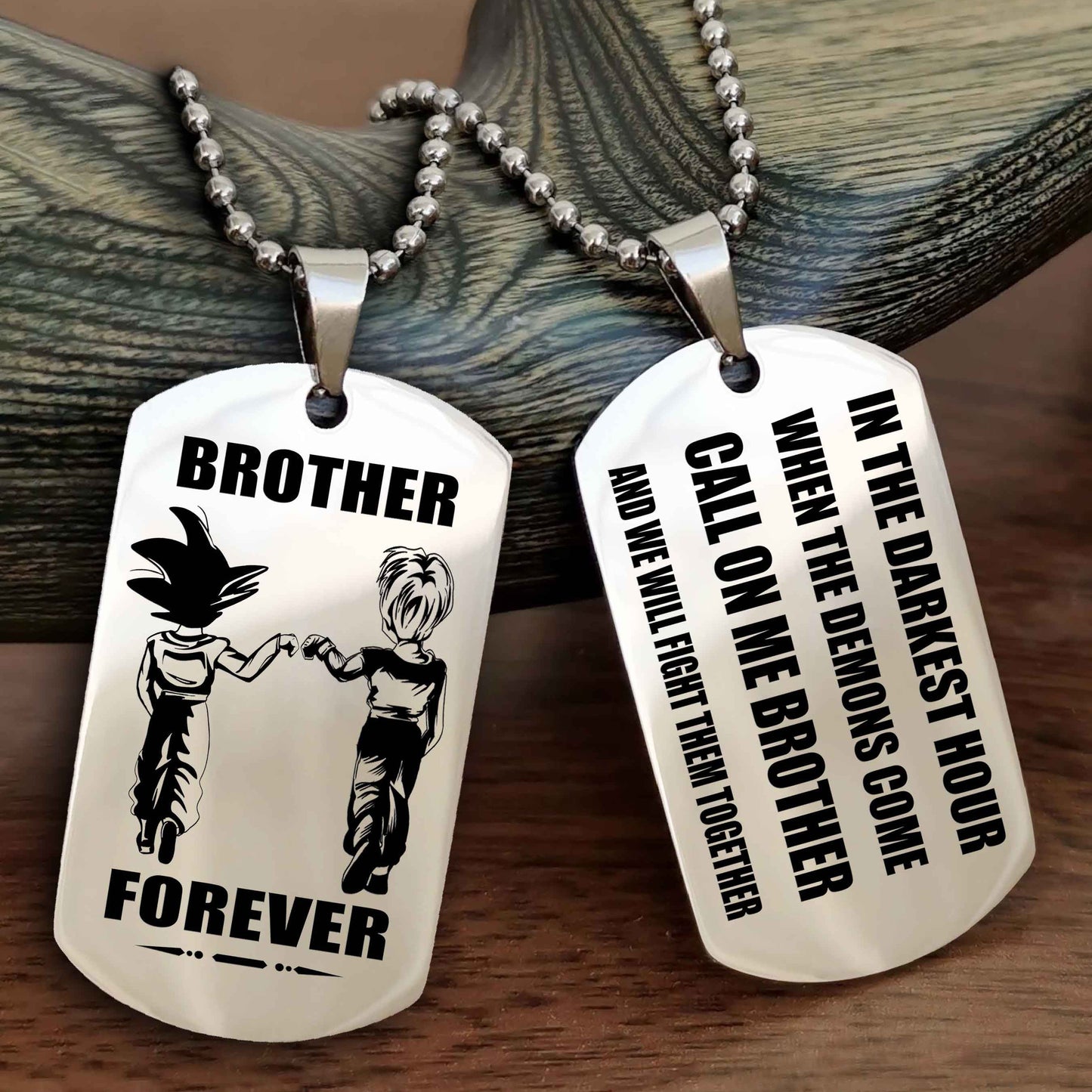 Knight templar Engraved Double Sided Dog Tag Call On Me Brother NAG Brothers Forever We Will Fight Them Together