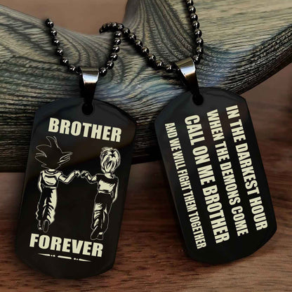 Knight templar Engraved Double Sided Dog Tag Call On Me Brother NAG Brothers Forever We Will Fight Them Together
