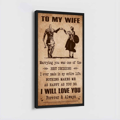 Family Poster Canvas To My Wife Marrying You Was One Of The Best Decisions - I Will Love You Forever And Always Gift For Your Wife