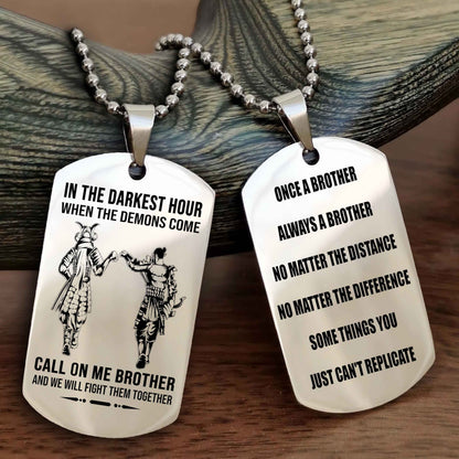 OP tem 3 Customizable engraved dog tag double sided gift from brother Once A Brother Always A Brother