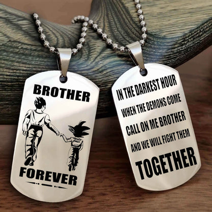 Knight Templar Personalized Double Sided Dog Tag For My Brother - Call On Me Brother And We Will Fight Them Together Gift For Your Friend