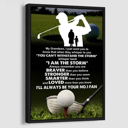 Tennis Poster Canvas Grandma To Grandson - Whisper Back I Am The Storm I Will Always Your No 1 Fan