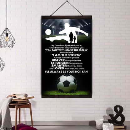 Tennis Poster Canvas Grandma To Grandson - Whisper Back I Am The Storm I Will Always Your No 1 Fan