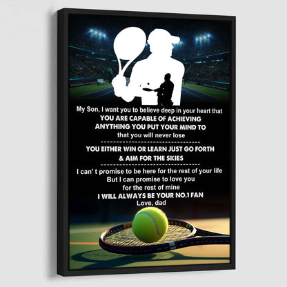 Sport Poster Canvas Dad To Son - You Will Never Lose You Either Win Or Learn I Will Always Your No 1 Fan