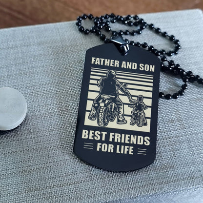 NVL Personalized Double Sided Dog Tag Father And Son Best Friends For Life - Message on the back side