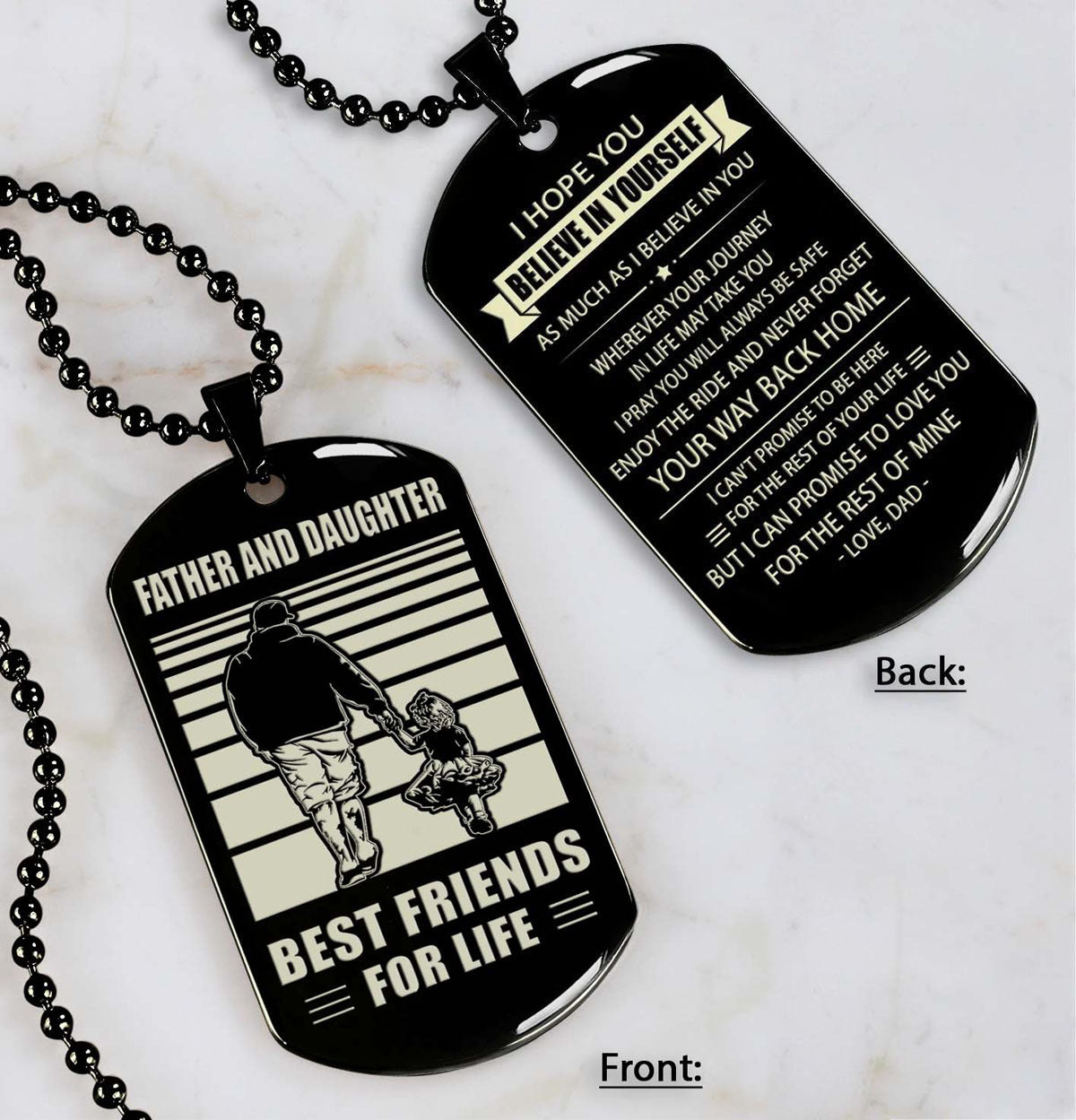 NVL Personalized Double Sided Dog Tag Father And Son Best Friends For Life - Message on the back side