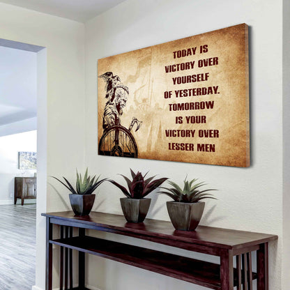 Soldier Poster Canvas Today Is Victory Over Yourself Of Yesterday Best Gift With Motivation Quotes