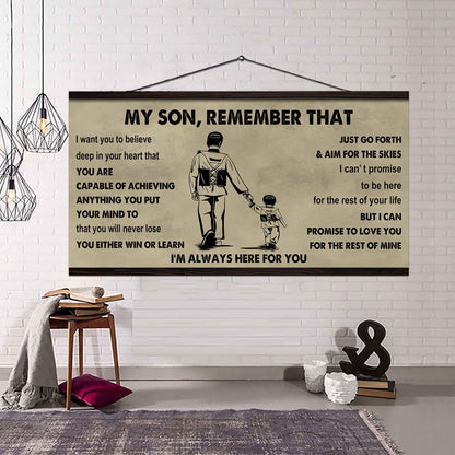 Personalized Sport Poster Canvas -  My Son Remember That You Will Never Lose You Either Win Or Learn