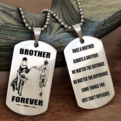 OP team 3 Customizable engraved dog tag double sided gift from brother - Brother Forever Once A Brother Always A Brother