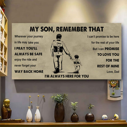Personalized Sport Poster Canvas -  My Son Remember That Never Forget Your Way Back Home