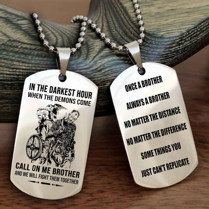 OP Customizable engraved dog tag double sided gift from brother Once A Brother Always A Brother