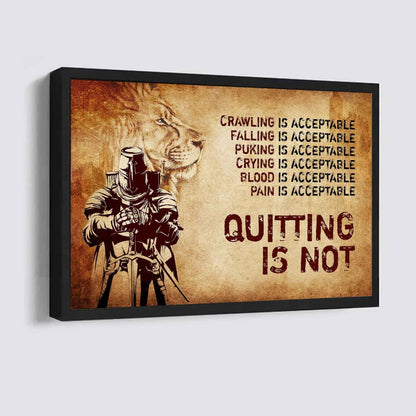 Soldier Poster Canvas Quiting Is Not Best Gifts Motivation Quotes