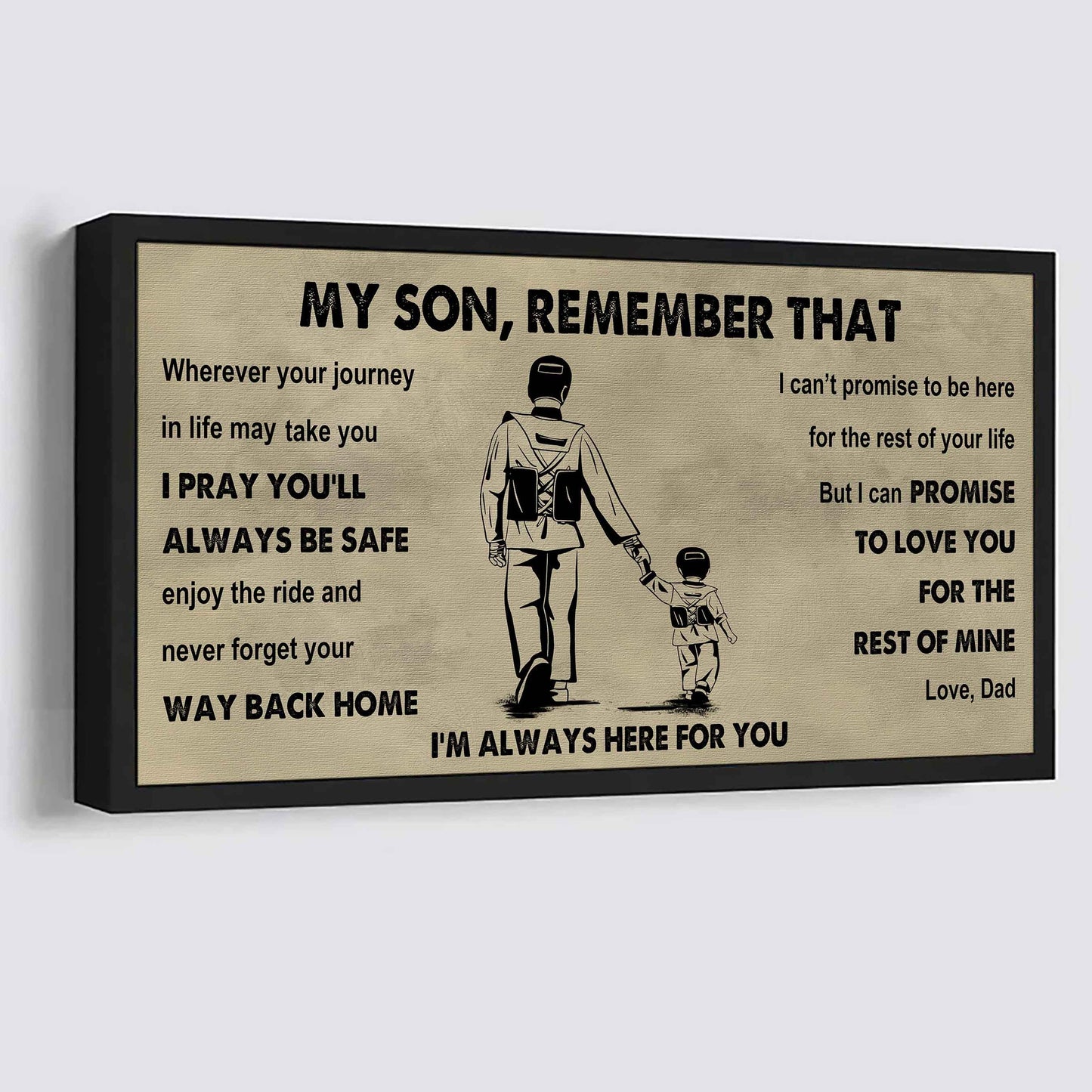 Personalized Sport Poster Canvas -  My Son Remember That Never Forget Your Way Back Home