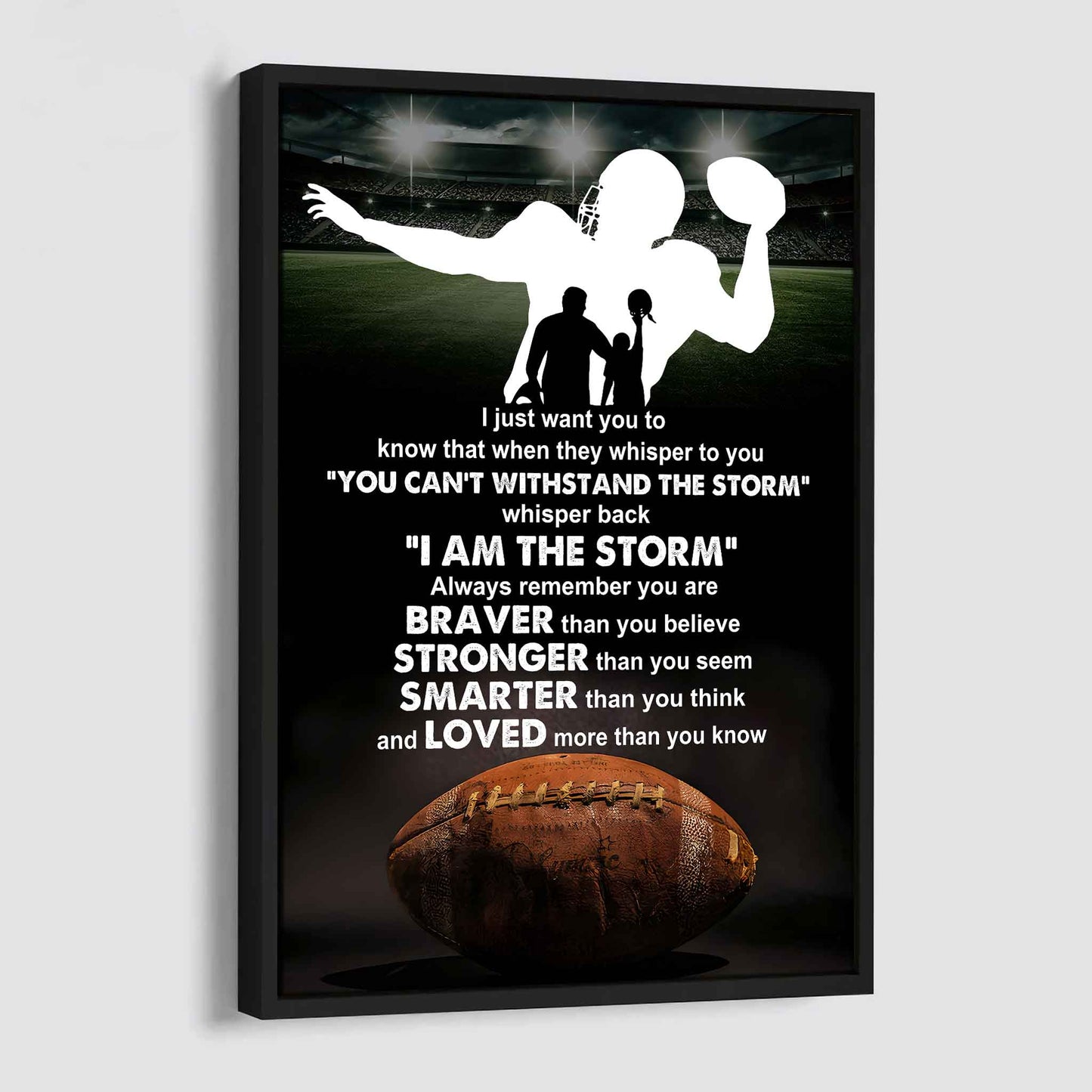 Poster Canvas To My Son Whisper Back I Am The Storm Loved More Than You Know Gift From Dad