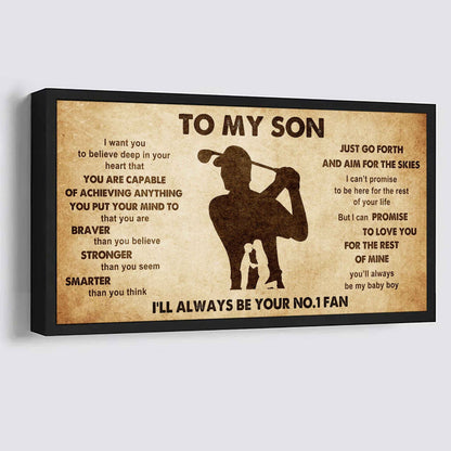 Personalized Sport Poster Canvas I'll Be Your No 1 Fan Mom To Son - That You Are Braver Than You Believe Just Go Forth