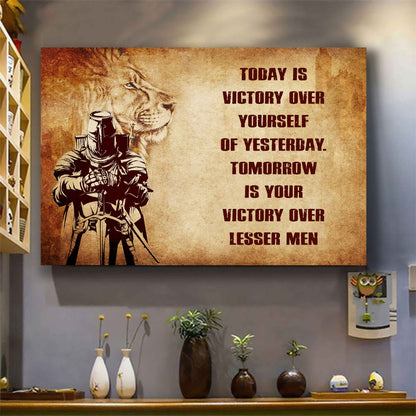Soldier Poster Canvas Today Is Victory Over Yourself Of Yesterday Best Gift With Motivation Quotes