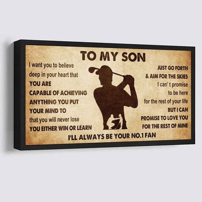 Personalized Sport Poster Canvas I'll Be Your No 1 Fan Dad To Son - You Will Never Lose You Either Win Or Learn