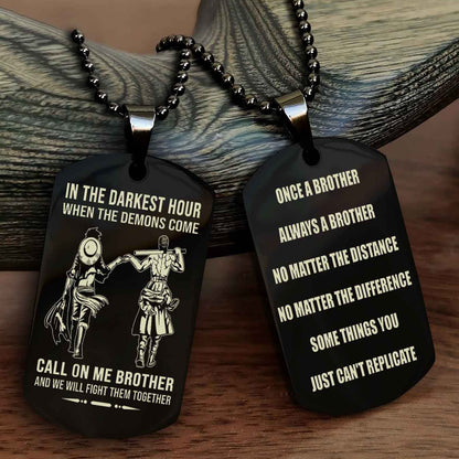 OP Customizable engraved dog tag double sided gift from brother Once A Brother Always A Brother