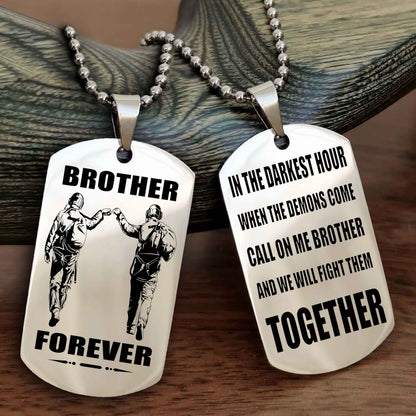 Knight Templar Personalized Double Sided Dog Tag For My Brother - Call On Me Brother And We Will Fight Them Together Gift For Your Friend