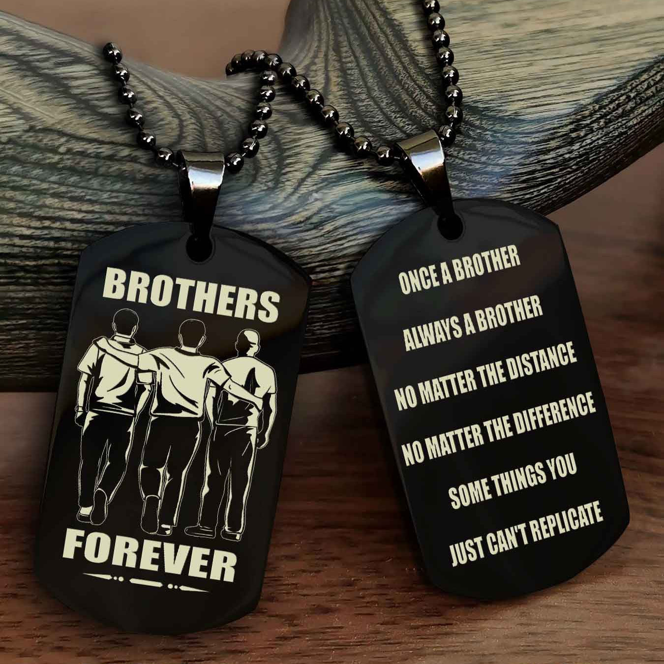 Knight Templar Customizable engraved dog tag double sided gift from brother - Brother Forever Once A Brother Always A Brother