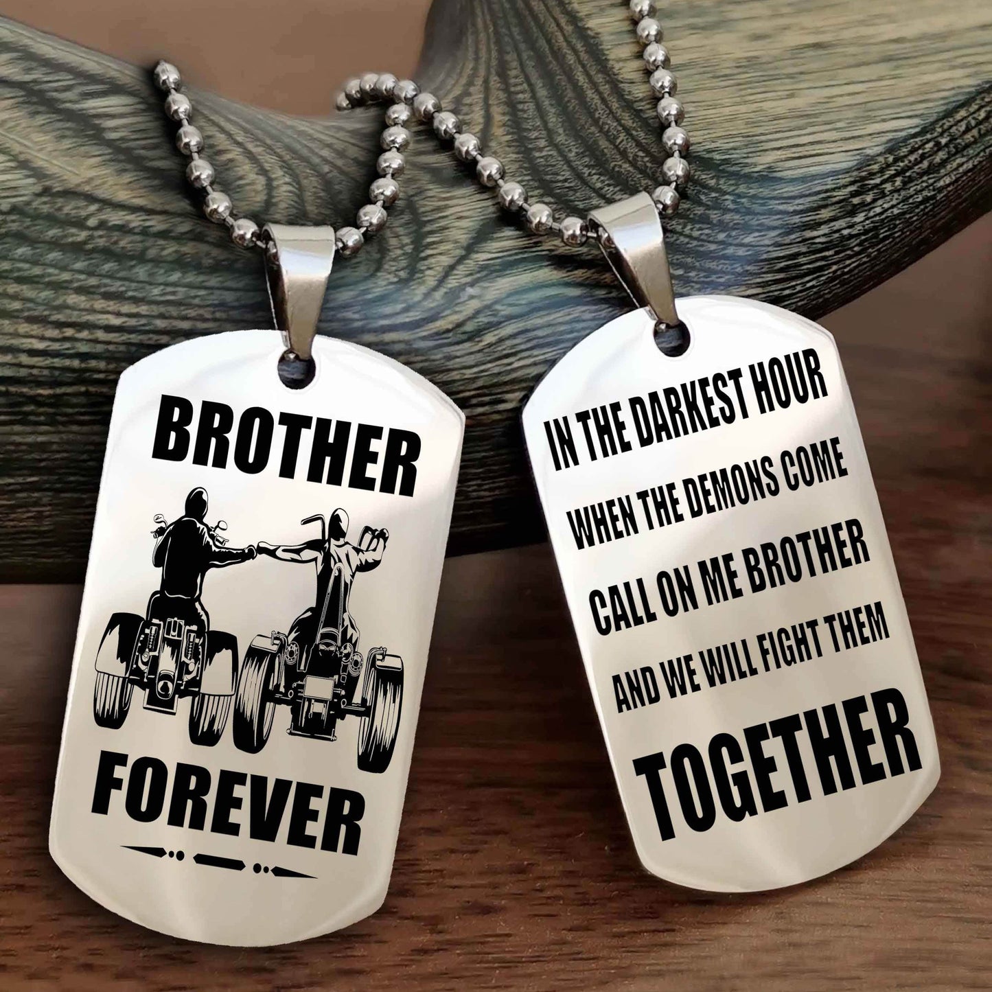 TWD Personalized Double Sided Dog Tag For My Brother - Call On Me Brother And We Will Fight Them Together Gift For Your Friend