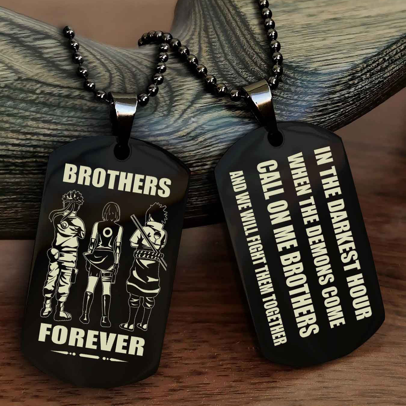 Knight templar Engraved Double Sided Dog Tag Call On Me Brother NAG Brothers Forever We Will Fight Them Together