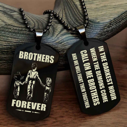 Knight templar Engraved Double Sided Dog Tag Call On Me Brother NAG Brothers Forever We Will Fight Them Together