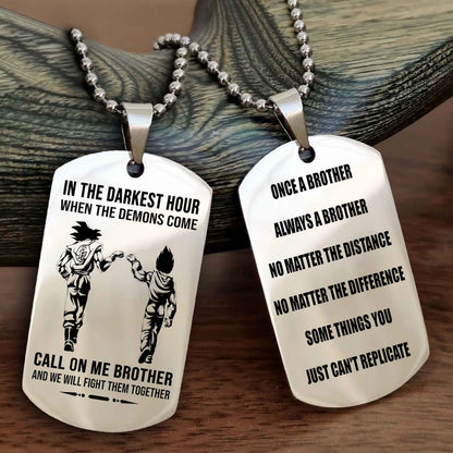 OP Customizable engraved dog tag double sided gift from brother Once A Brother Always A Brother