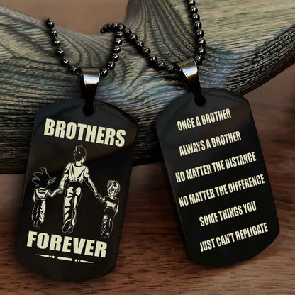 TWD Customizable engraved dog tag double sided gift from brother - Brother Forever Once A Brother Always A Brother