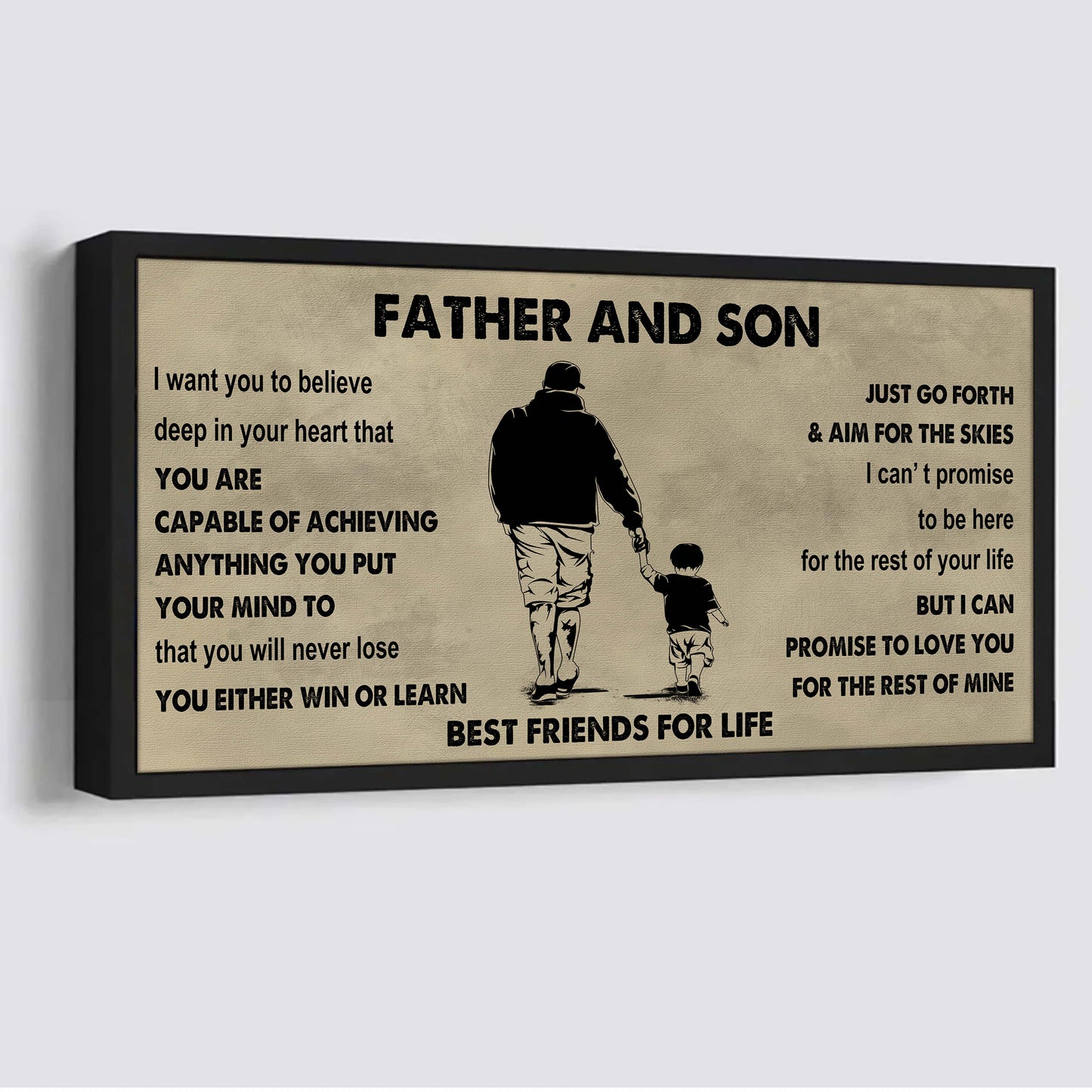 Photo Upload Father And Son Best Friends For Life - Ver 2 You Will Never Lose Poster Canvas Gift For Son From Father